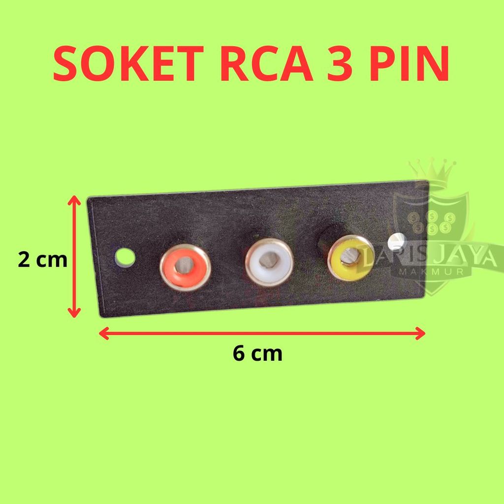 Soket RCA Panel 3 Pin Warna Merah Putih Kuning Konektor Audio & Video