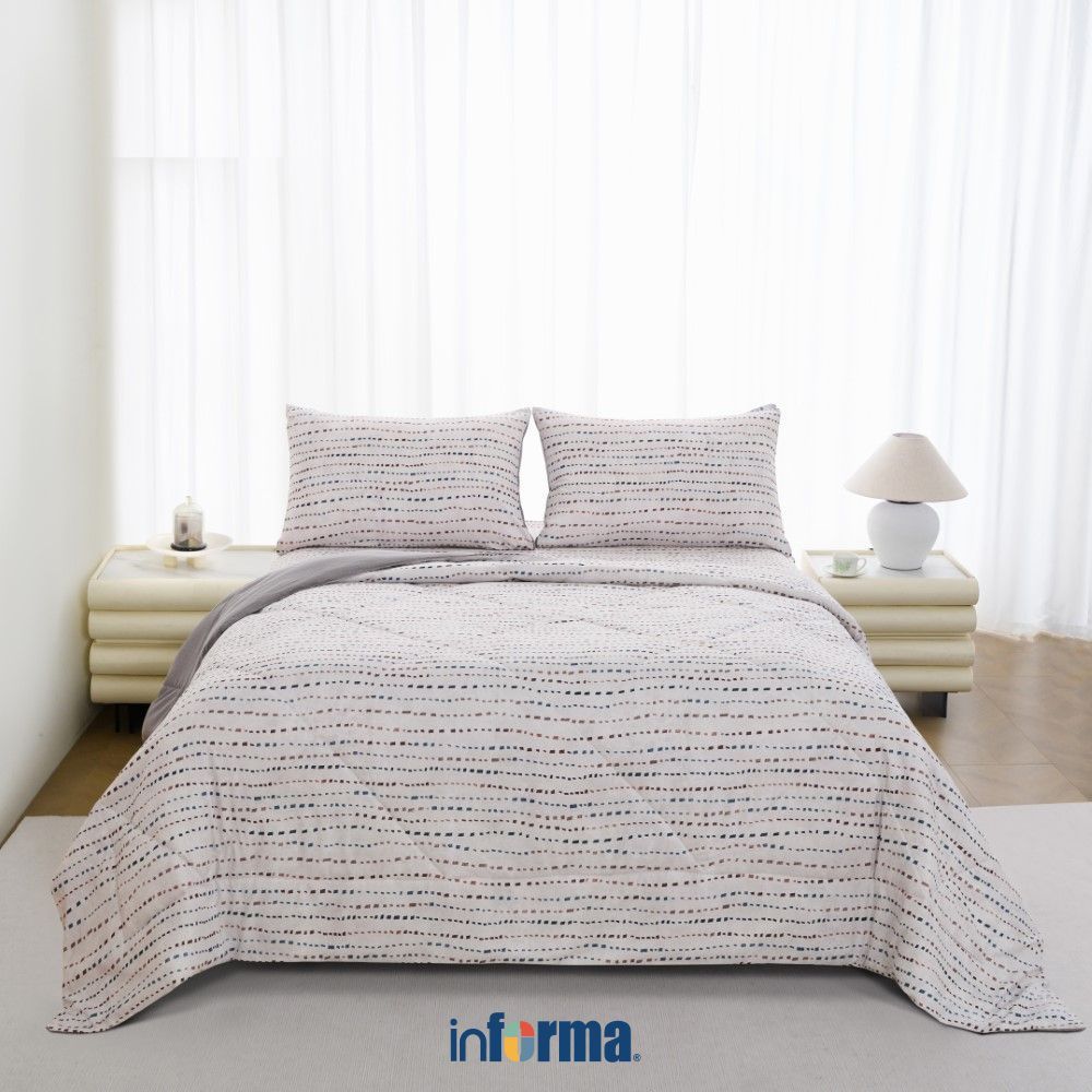 Informa 160x200 cm Set 6 Pcs Seprai Queen Microfiber Alby Sprei Seprei Sprai Sepray Bed Sheet