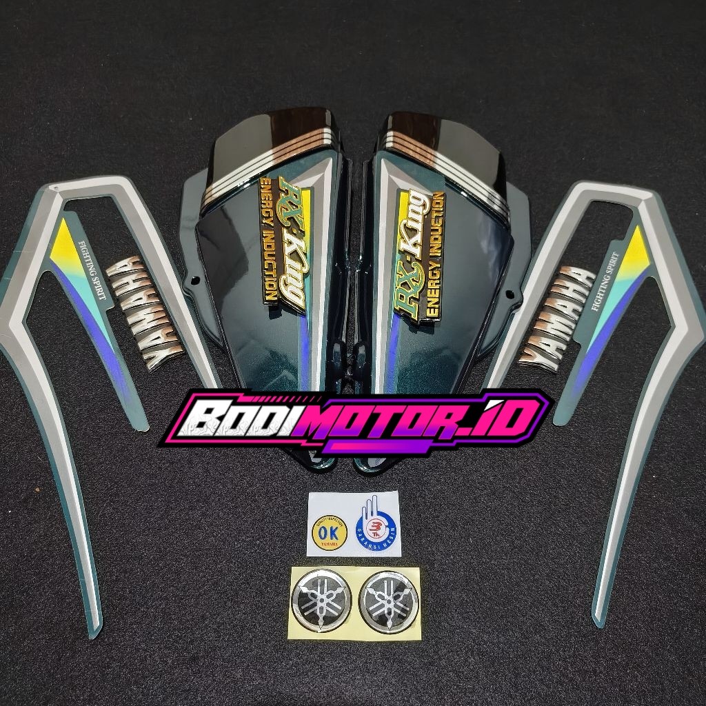 Striping stiker yamaha rx king 2001 warna hijau botol / rx king 2001 hijau botol / box aki rx king w