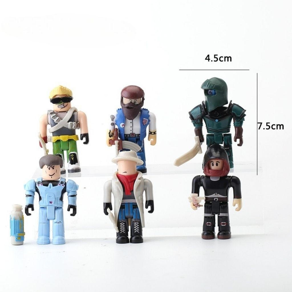 PAJANGAN Action Figure Roblox Set 6 Q-Clash Six Figures Mainan Brick Topper