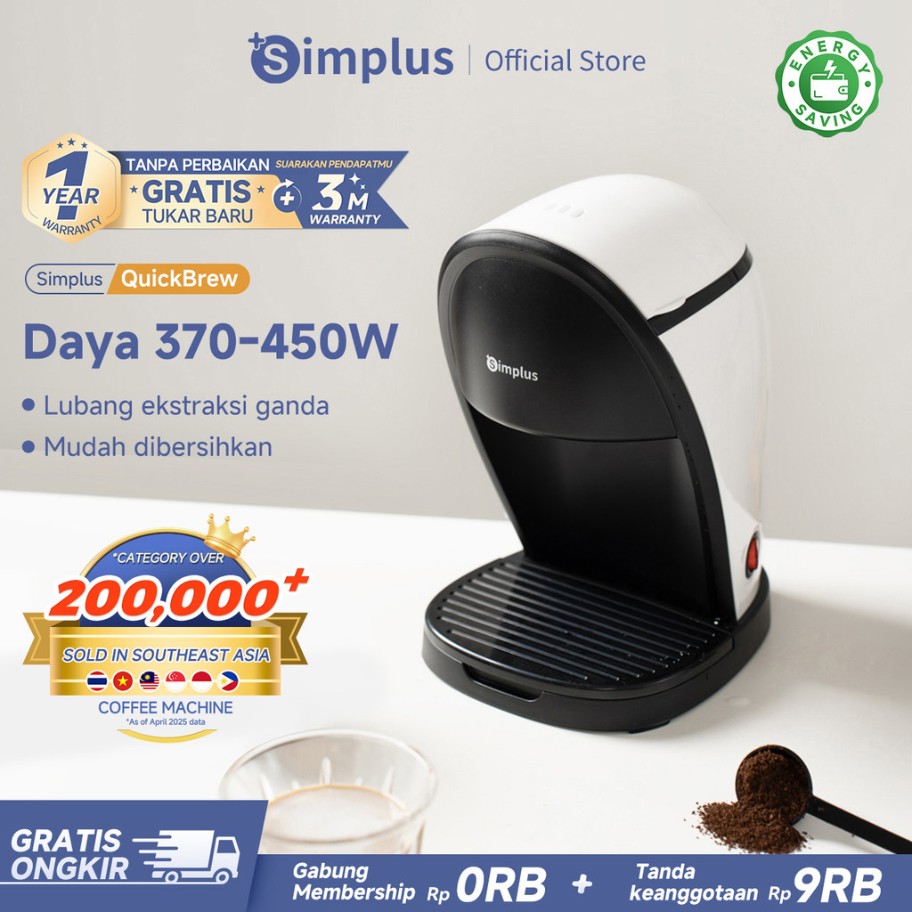 Simplus Coffee Maker Mesin Kopi 250ml Multifungsi Mesin Pembuat Kopi dan Teh Mode Drip