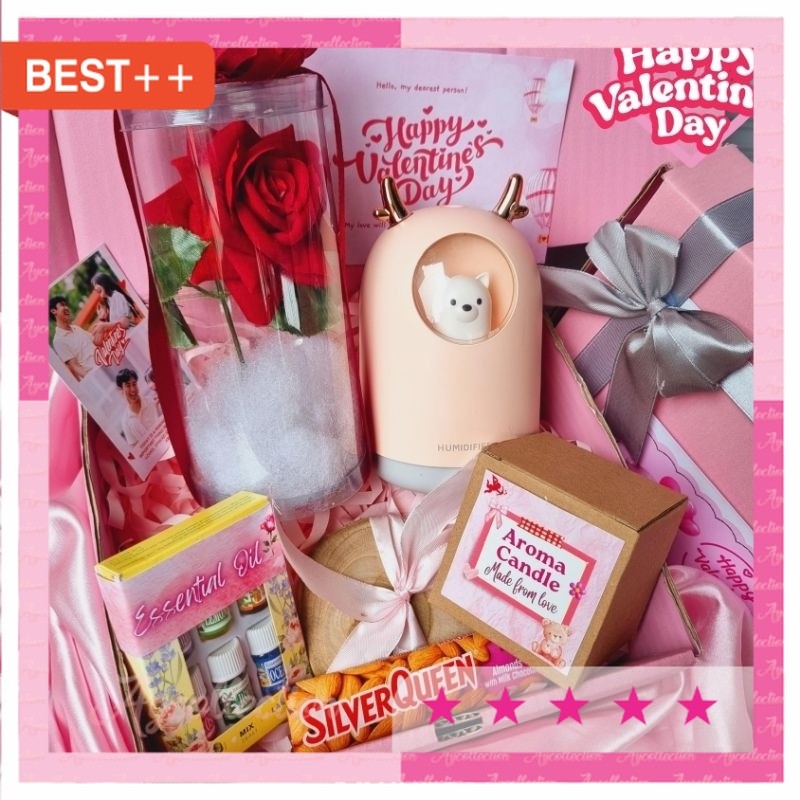 Hampers valentine romantis buat pacar / Hampers Valentine Humidifier / Kado Valentine Buket Bunga / 