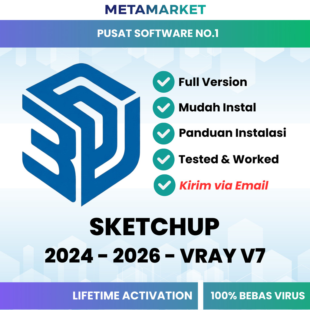 (WIN/MAC) Sketchup Pro 2026 + V-Ray + Enscape, Full Version (Versi Terbaru)