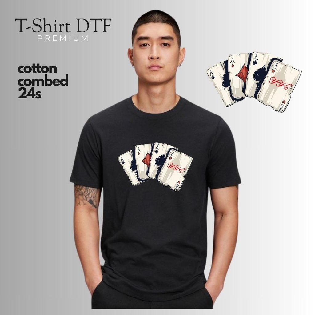 NEXWEAR Kaos Motif Distro Dewasa REMI ACE Kaos Oblong Pendek Pria