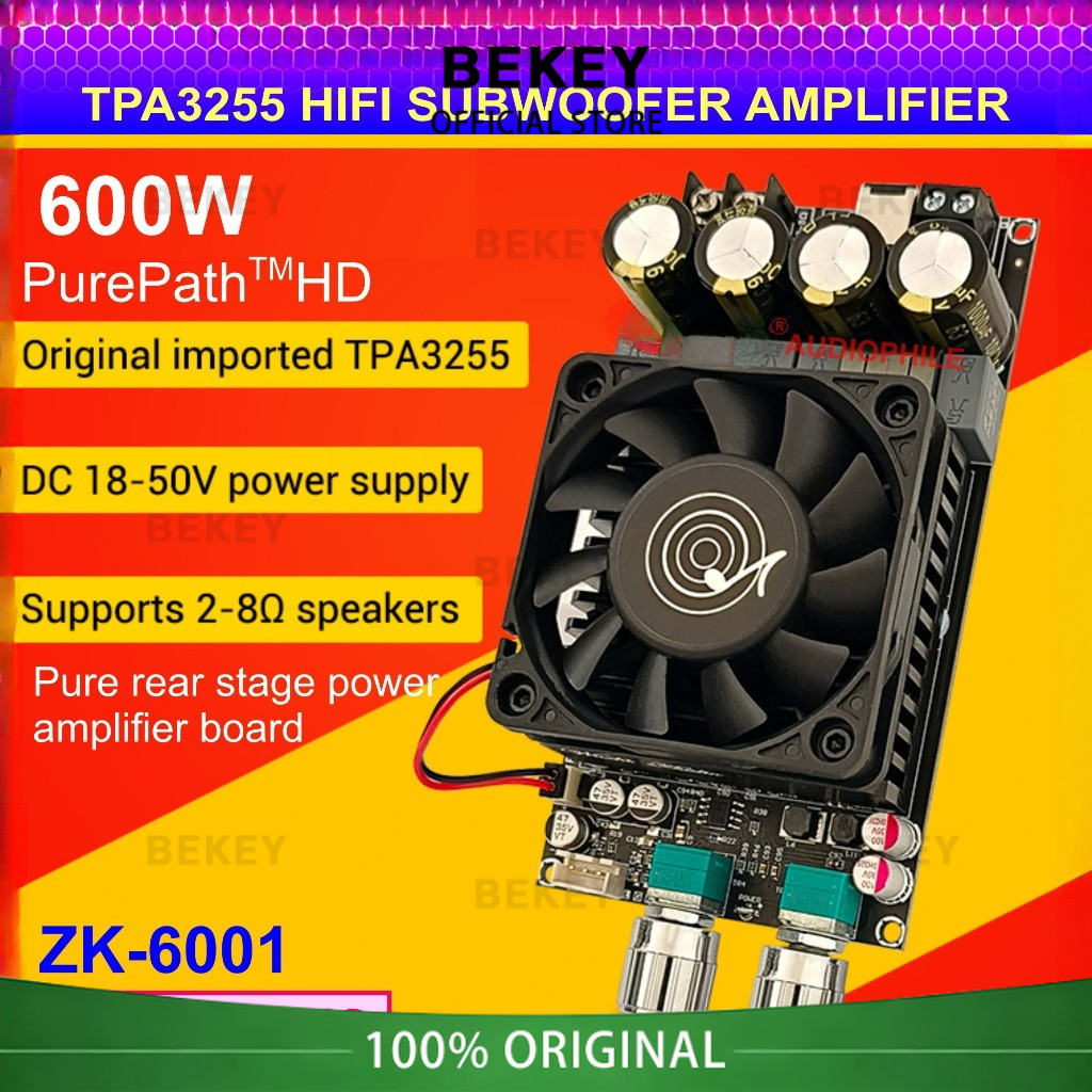 BEKEY TPA3255 Amplifier Subwoofer 600W Class D Hifi High Power Original Wuzhi ZK-3002