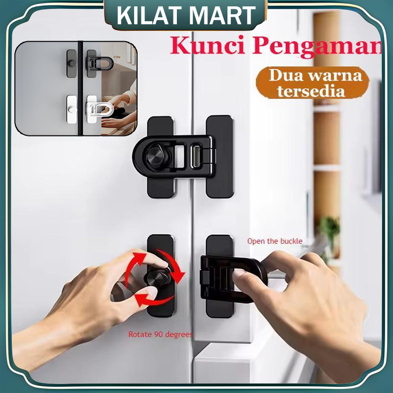 Safety Lock Kunci Pengaman Pintu/Kuat Tanpa Paku Reusable/Untuk Kulkas Laci Rumah/Kunci Pengaman Ana