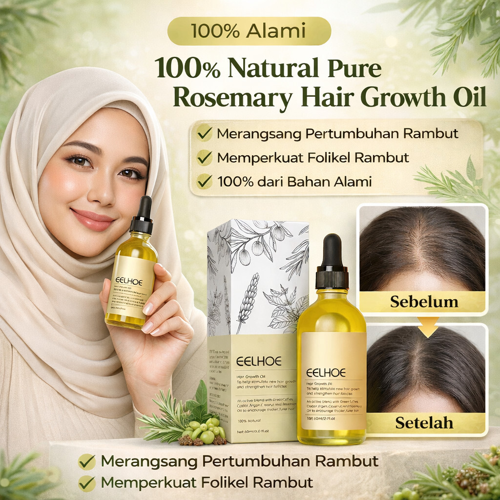 Anti Rontok & Lembut Minyak Rambut Rosemary Perbaikan Kerusakan Nutrisi Rambut Sehat / Minyak Rosema