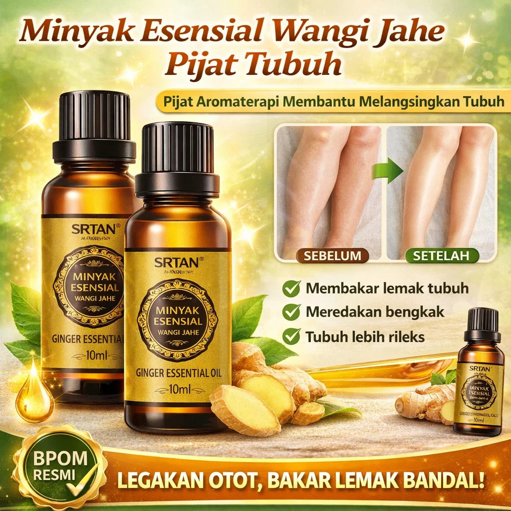 Minyak Esensial Aromaterapi | Minyak Esensial Pijat Gua Sha | Minyak Esensial Jahe 10ml