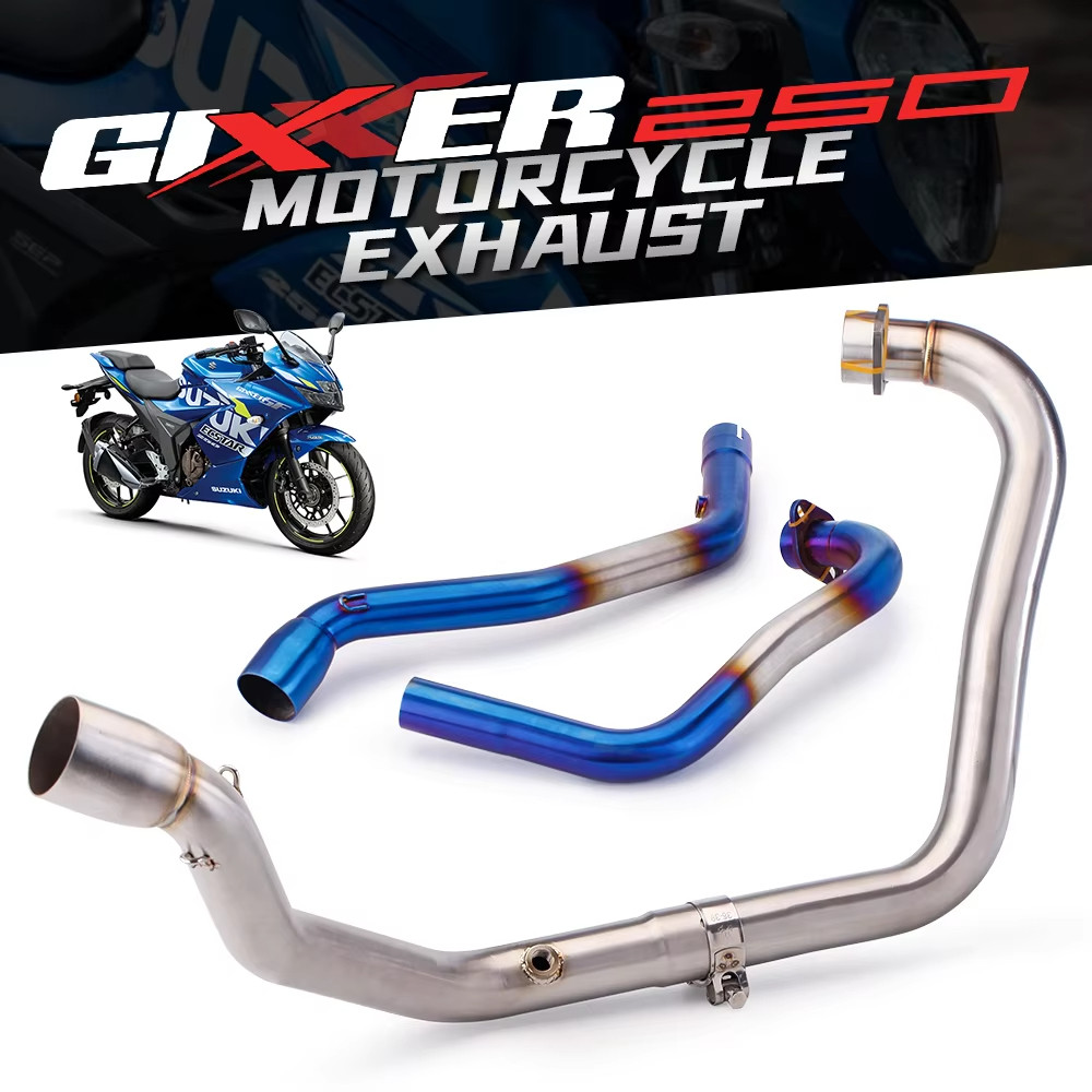 Exhaust Motorcycle For SUZUKI GIXXER 250 Full System  Escape GIXXER250 SF250 Front Link Pipe Carbon 