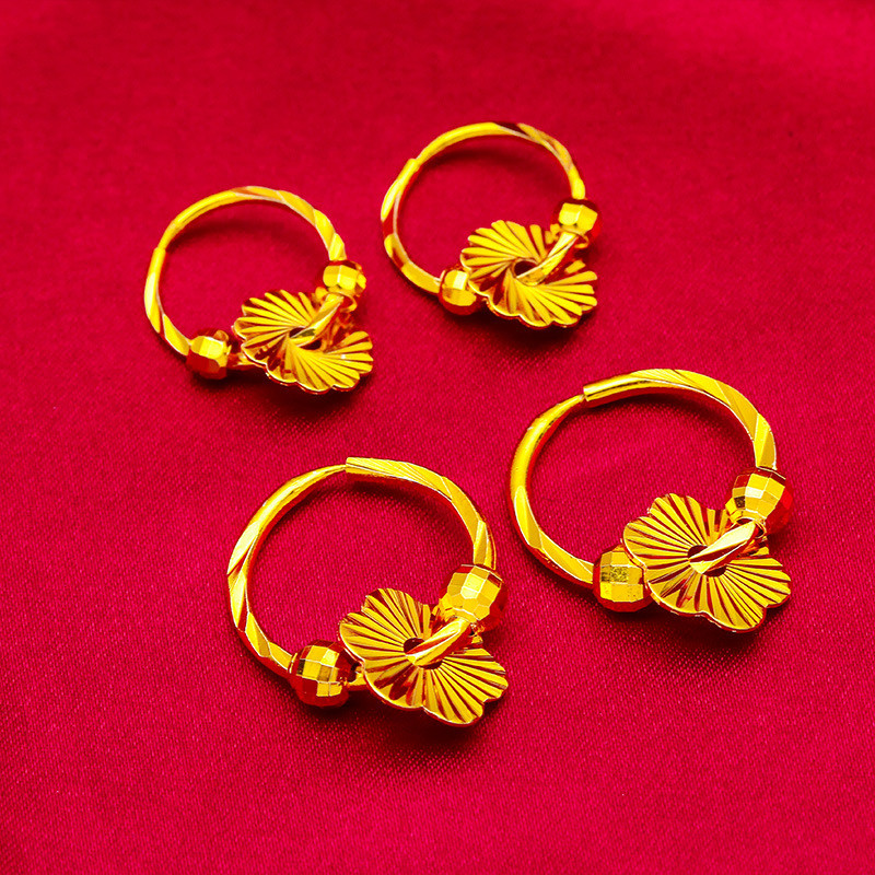 Anting Wanita Berlapis Emas Motif Bunga Matahari, Mewah dan Elegan
