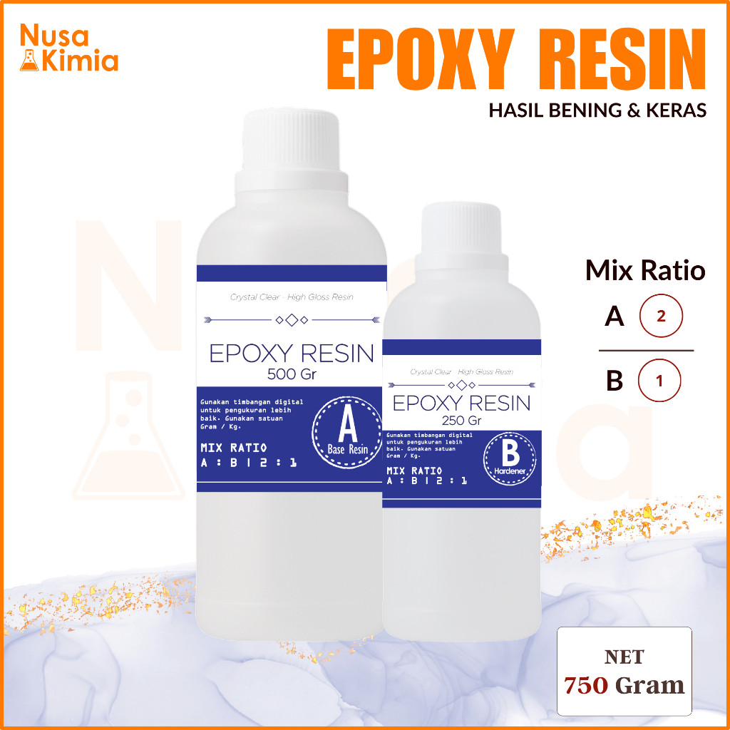 Epoxy Resin Bening 750 Gram - ART Resin - Hasil Bening dan Keras