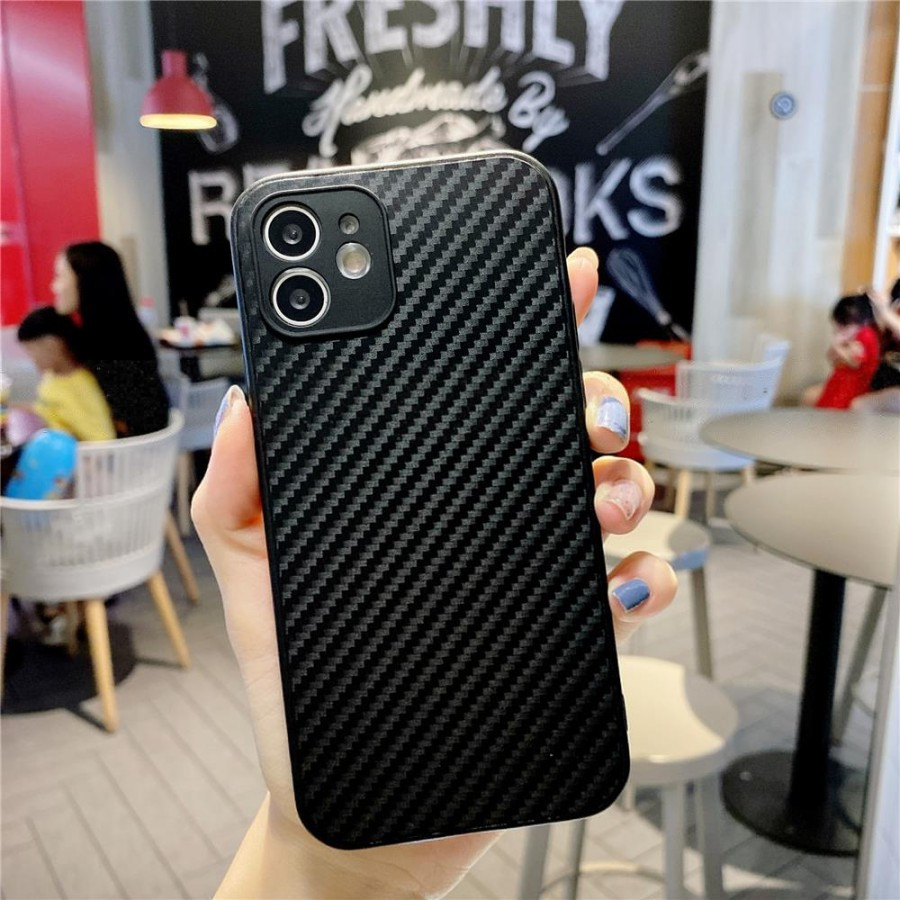 CASE IPHONE 12 12 MINI 12 PRO 12 PRO MAX CASE SLIM FIT CASE CARBON FIBER ANTI PANAS