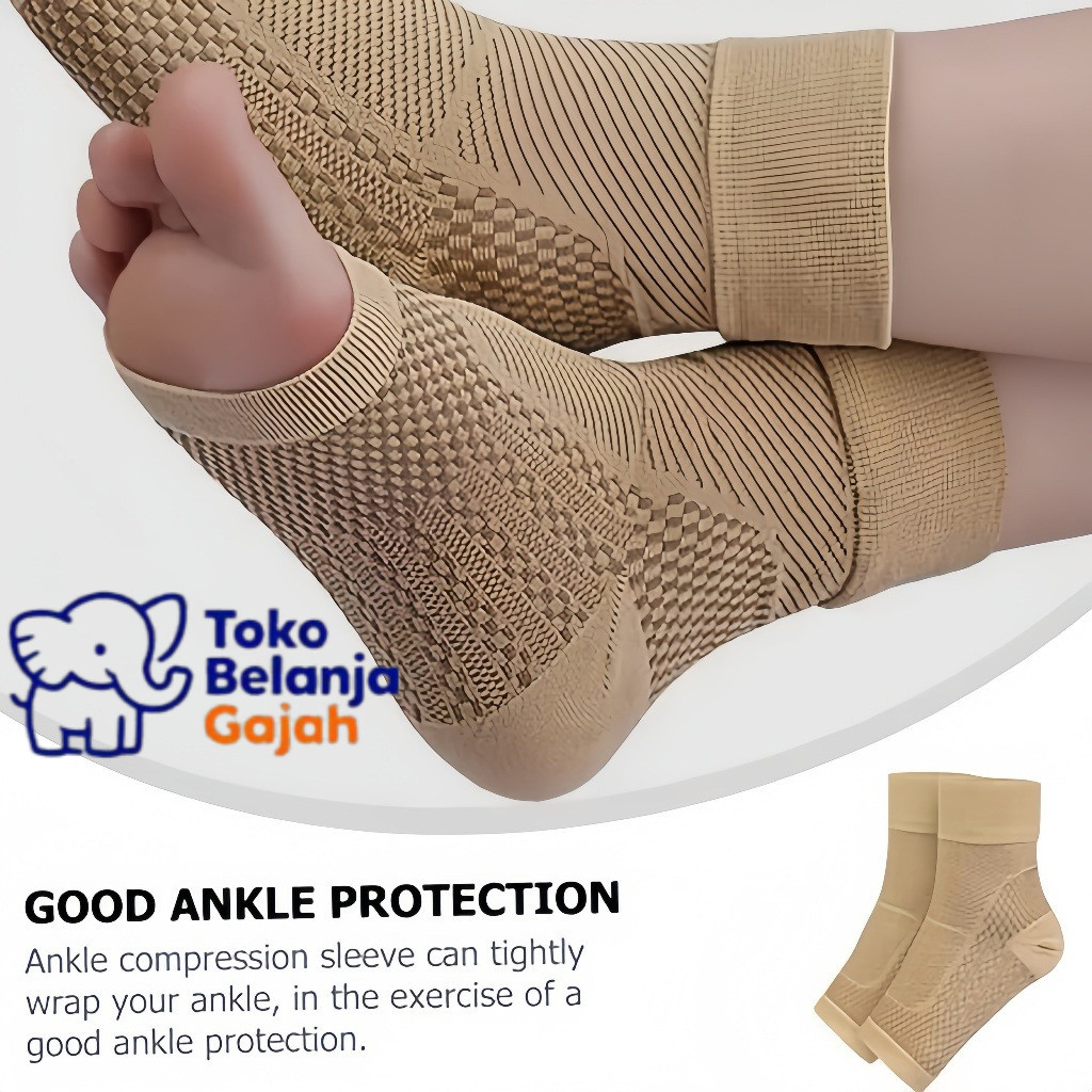Sepasang Ankle Sleeve Support Kaos Kaki Pelindung Engkel Anti Lelah Pria Wanita