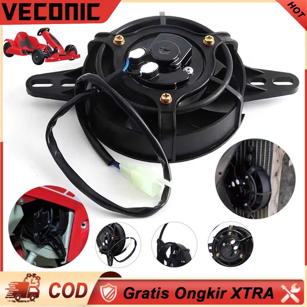 Kipas Pendingin Sepeda Motor 12V Radiator Listrik Pendingin Oli Mesin Cocok untuk Motocross ATV Quad