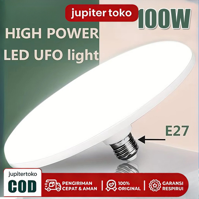 220V E27 Lampu LED Super Terang 20W 30W 40W 60W 100W UFO Lampu LED Lampu Meja Penerangan Putih Hanga
