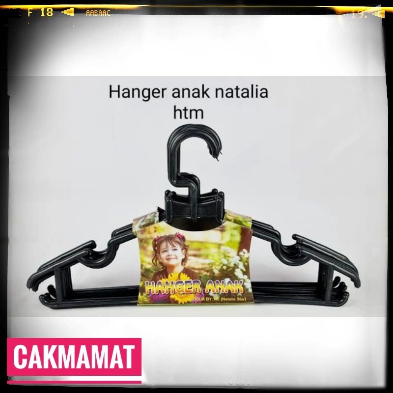 Hanger anak hitam/hanger plastik/hanger baju 1lusin