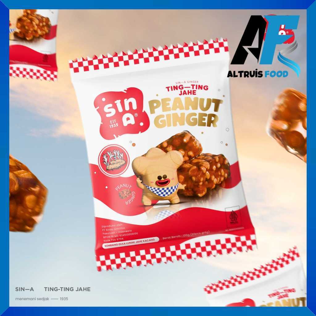 Sin A Permen jahe jadul / Ting ting Jahe / Permen Jadoel Legendaris - Peanut Ginger