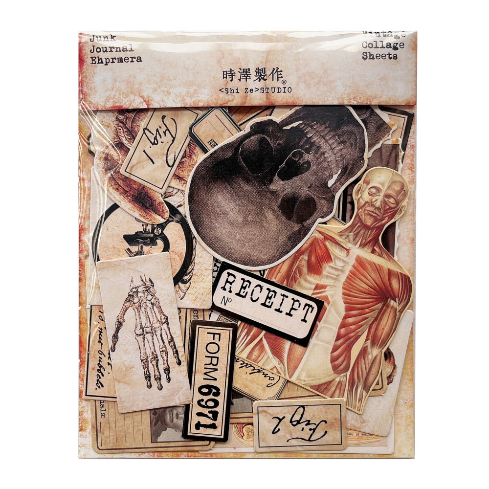 DIY Scrapbooking Vintage Doll Material Fabric Anatomy Horrible Junk Album Journal Happy planner deco