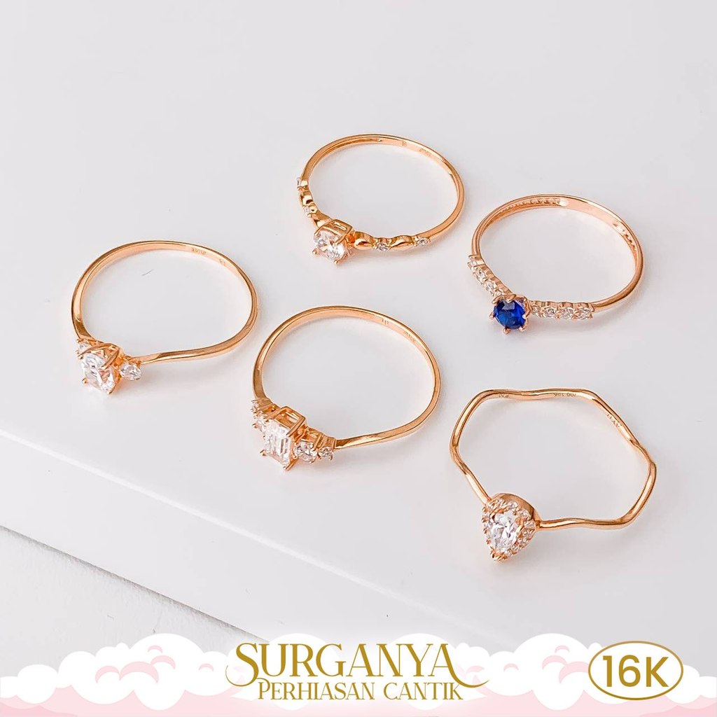 Cincin Emas Kadar 16K Model Solitaire Variasi Macan Gold
