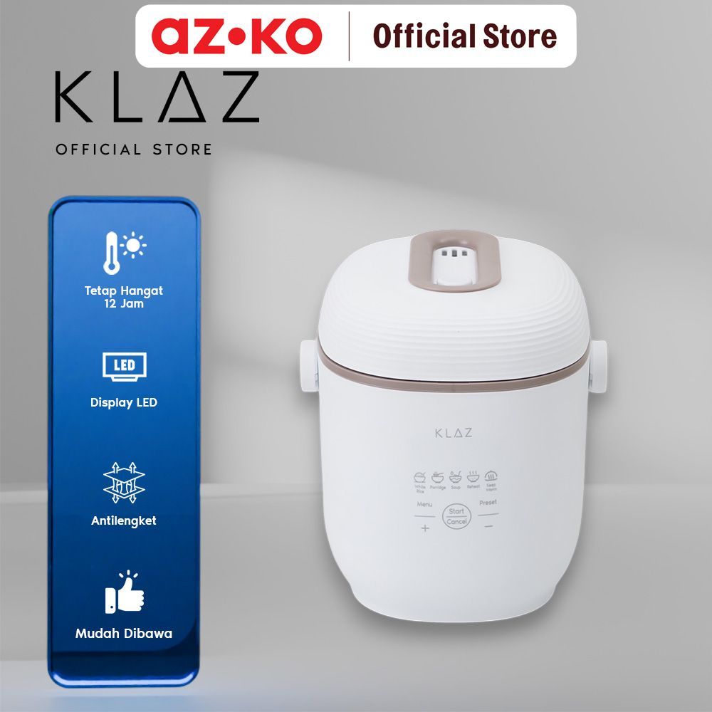 AZKO Klaz 300 ml Rice Cooker Digital - Putih Magic Jar Magic Com Penanak Nasi Alat Masak Beras Elekt