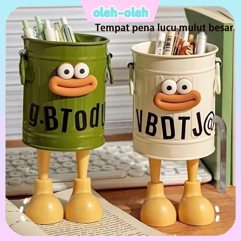 Tempat pena plastik kreatif dan lucu/kotak penyimpanan aneka kuas makeup desktop siswa berkapasitas 