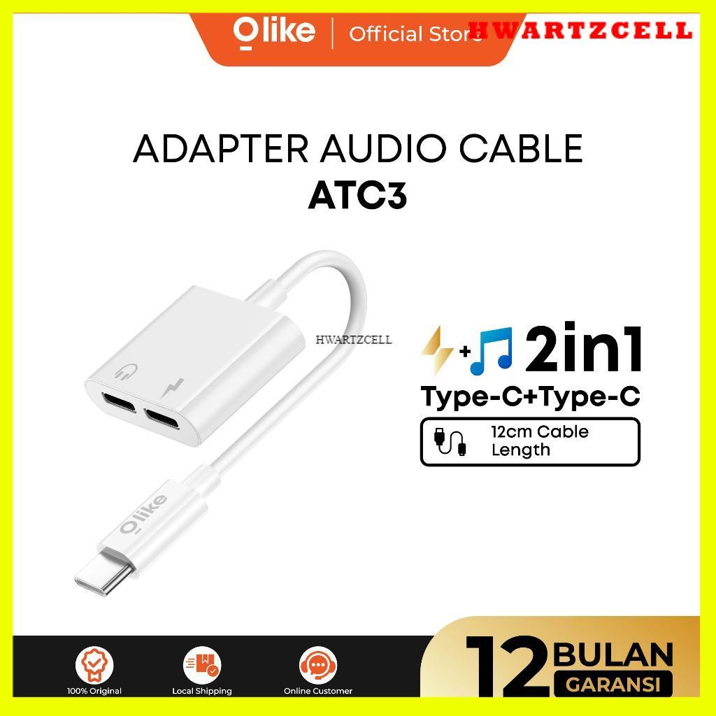 [HWARTZ] [NEW PRODUCT] Olike Adapter Audio Cable ATC3 Audio Splitter Type C To Type C Jack + Type C 