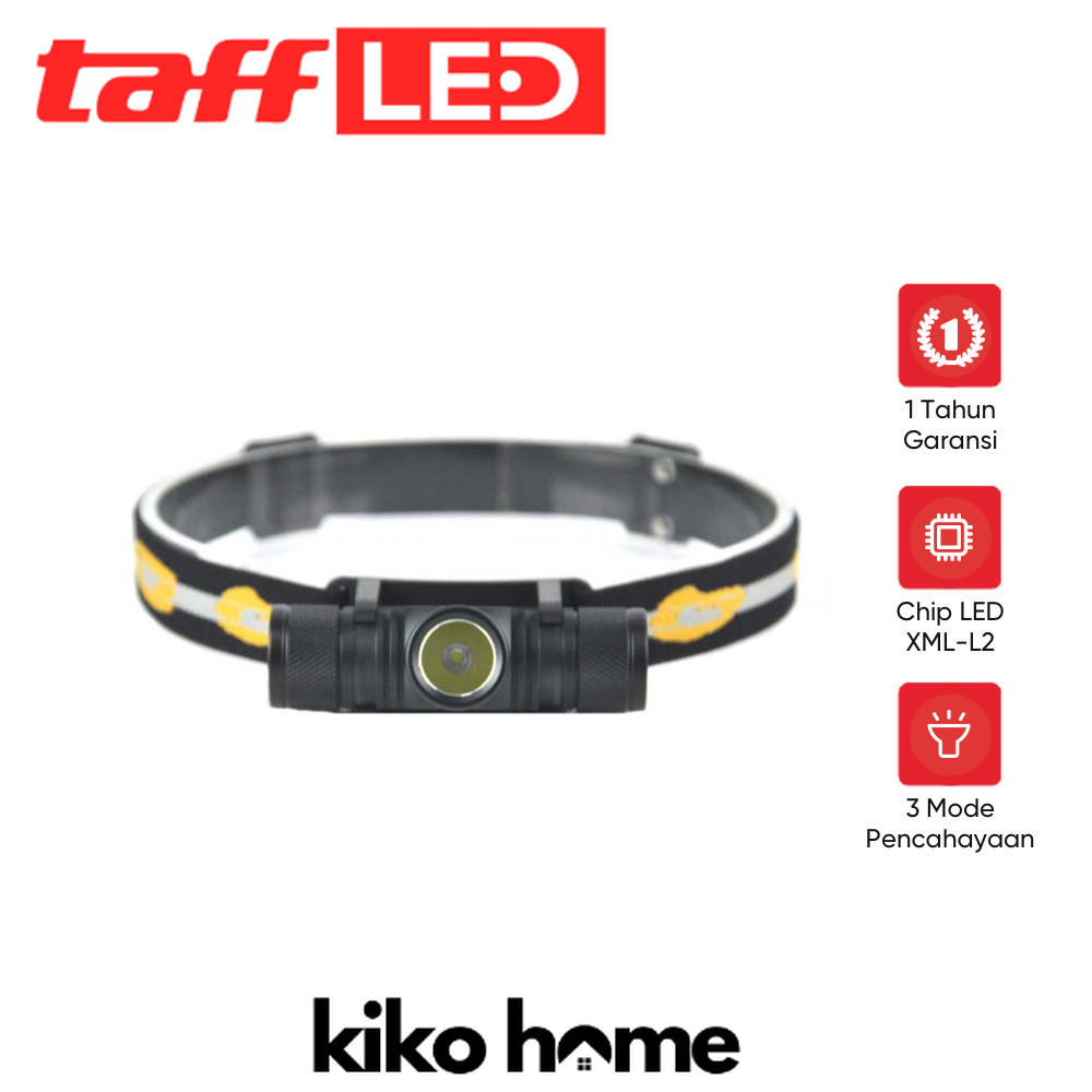 TAFFLED Senter Kepala Headlamp Headlight LED XML-L2 800 Lumens - D10-GCU2
