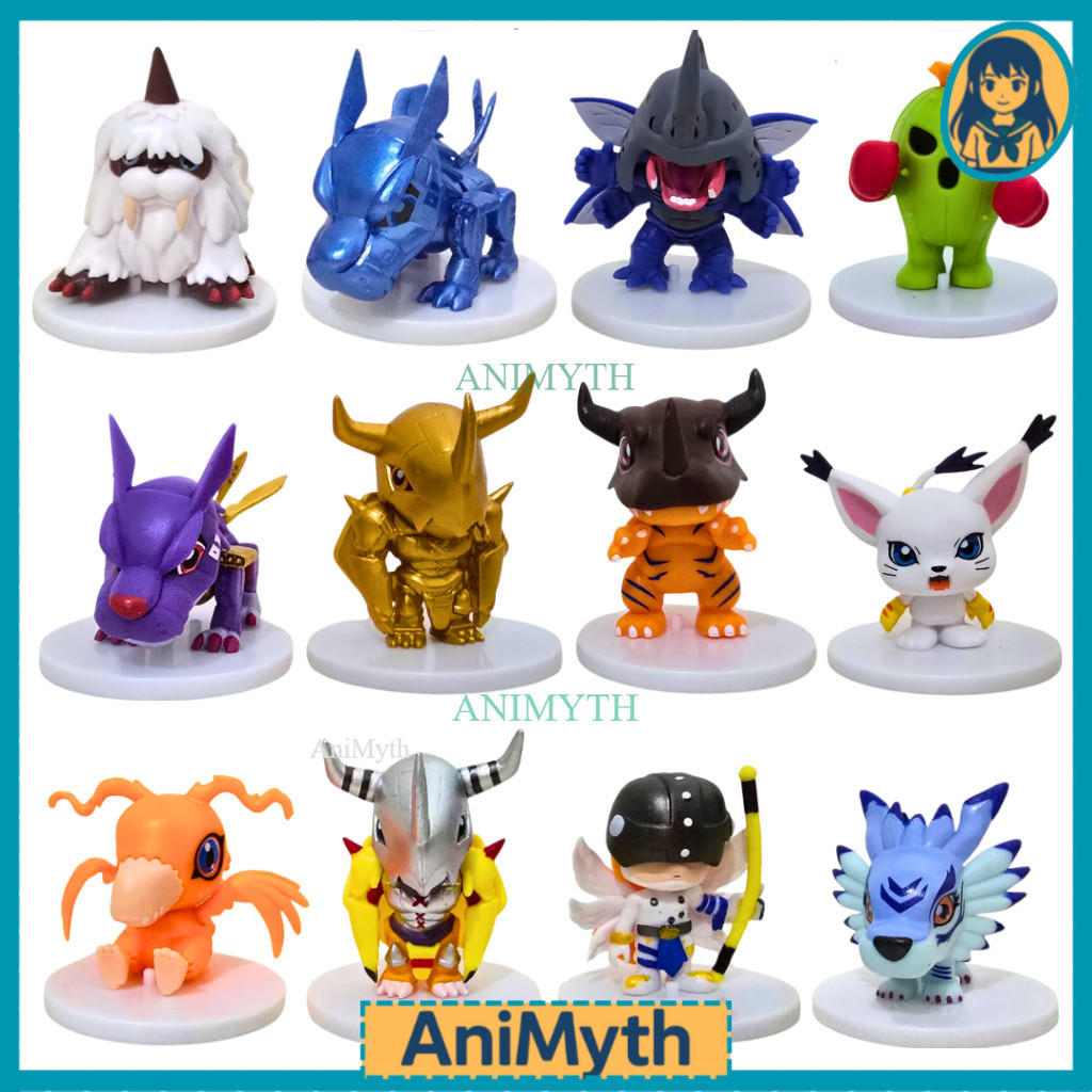 Action Figure DIGIMON Miniatur Monster Chibi WarGreymon & MetalGarurumon