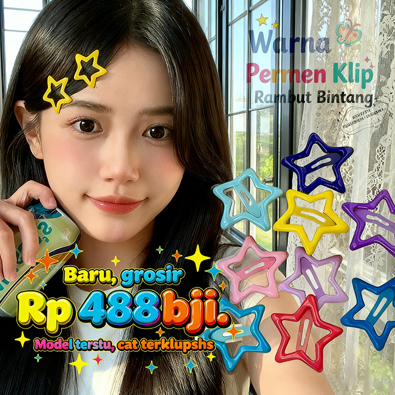 Jepit Rambut Wanita Jepit Rambut Bintang Dopamin Jepit Rambut Hair Clips Bintang Korea Aksesori Ramb