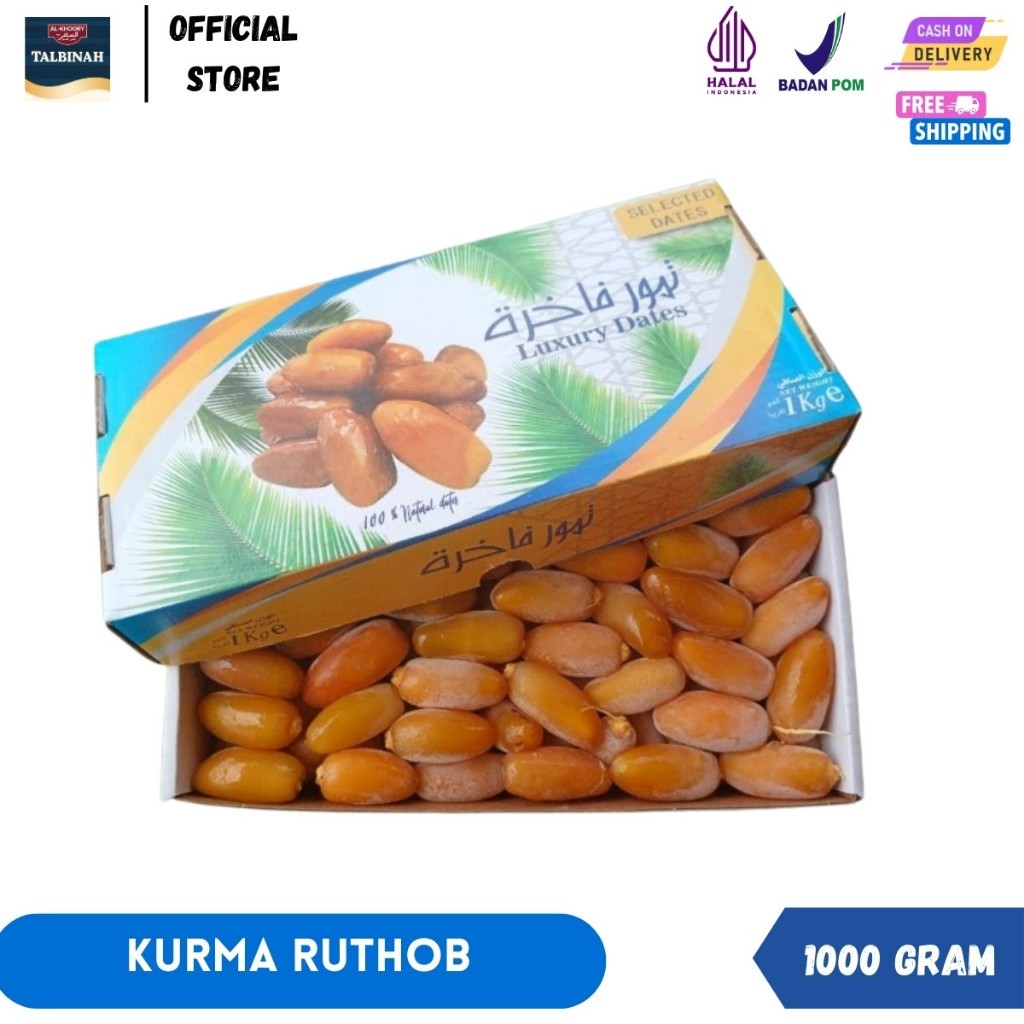 Grade A Kurma Ruthob Fresh Libya Dates Kurma Setengah Matang Beku Luxury Dates 1kg Premium Fresh