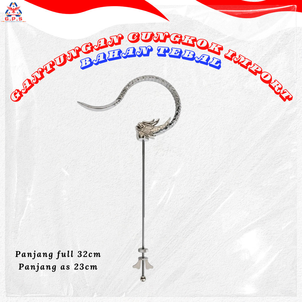 Gantungan Sangkar Import Cungkok Stainless Naga Silver Bahan Tebal