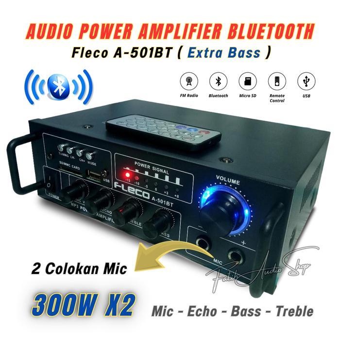 BISA COD Power Amplifier Bluetooth Fleco Audio Power A 501BT 600W | FLECO A-501BT Bluetooth Karaoke 