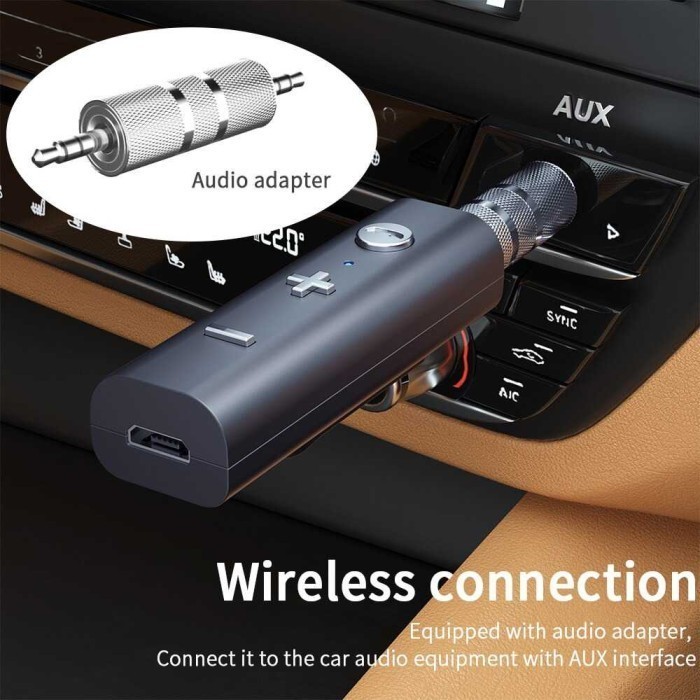 Bluetooth Audio Receiver AUX 3.5mm Untuk Headphone Earphone Speaker Mobil Laptop PC TV Tanpa Bluetoo