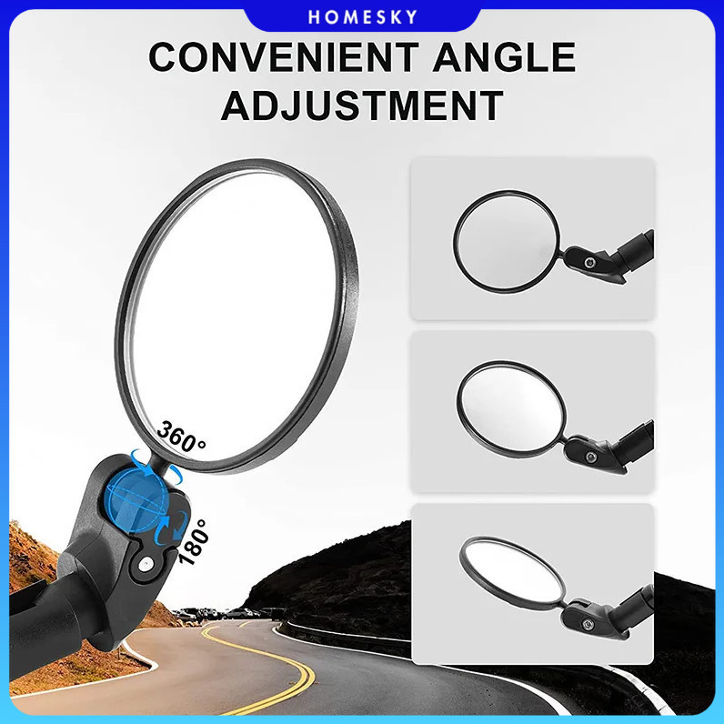 YOTAWA Kaca Spion Sepeda Bike Rearview Mirror Foldable Convex 1 Pair - YT05