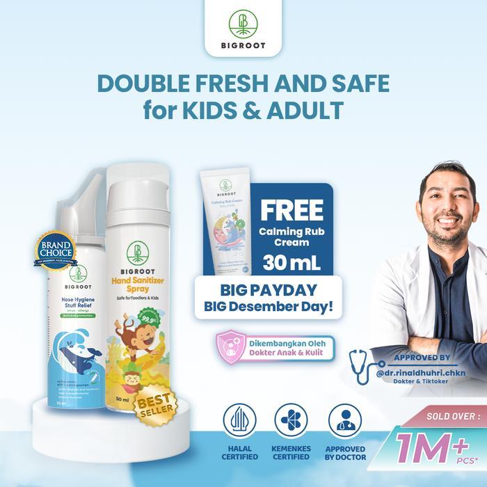 Bigroot Nose Hygiene Stuff Relief 50ml Pencuci Hidung Dewasa & Anak 3+ Tahun - Saline Water dan Iota