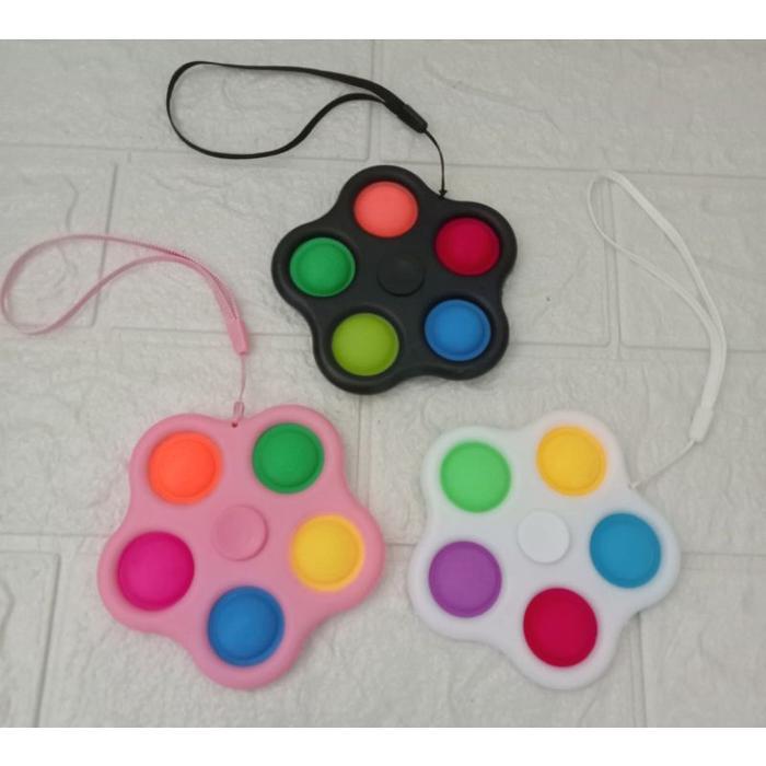 Simple Dimple Fidget Pop It Mainan Educational Anak Stress Relief Toy - 5 Spinner