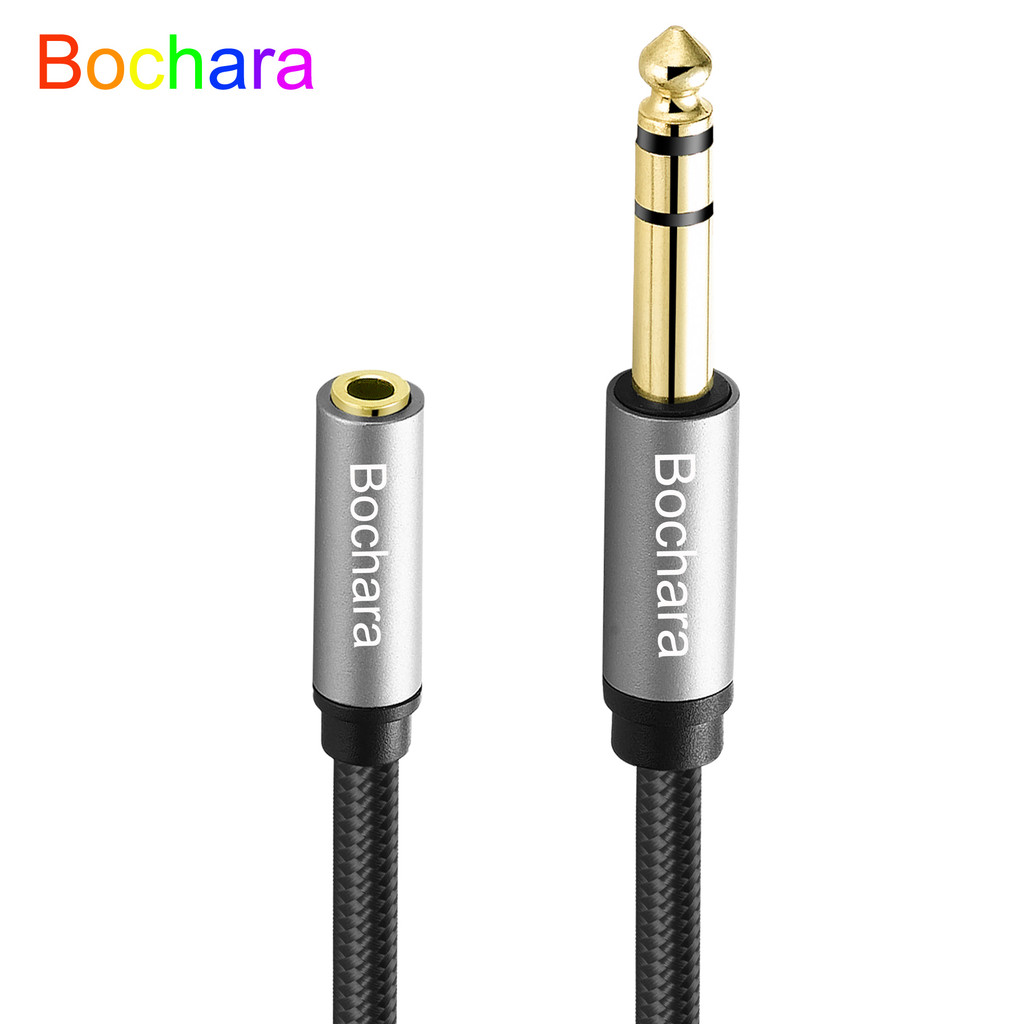 Boara Braided  1/4" 6.35mm TRS Male to 1/4'' 3.5mm Stereo Female to Converter OFC Auo Cable Shielded
