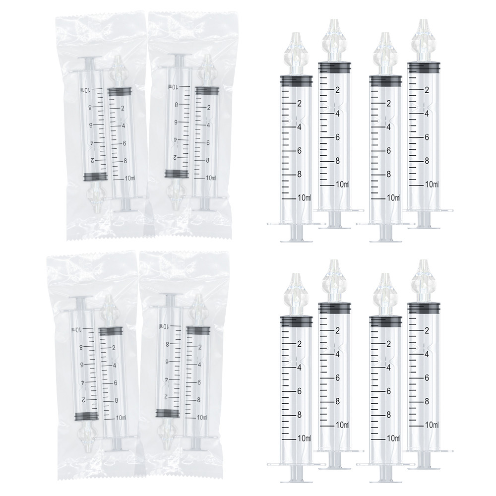 Angku 8/10Pcs Baby Syringe Nasal Irrigator Professional Nasal Aspirator Kit Portable Infant Nose Cleaner For Newborn Infants