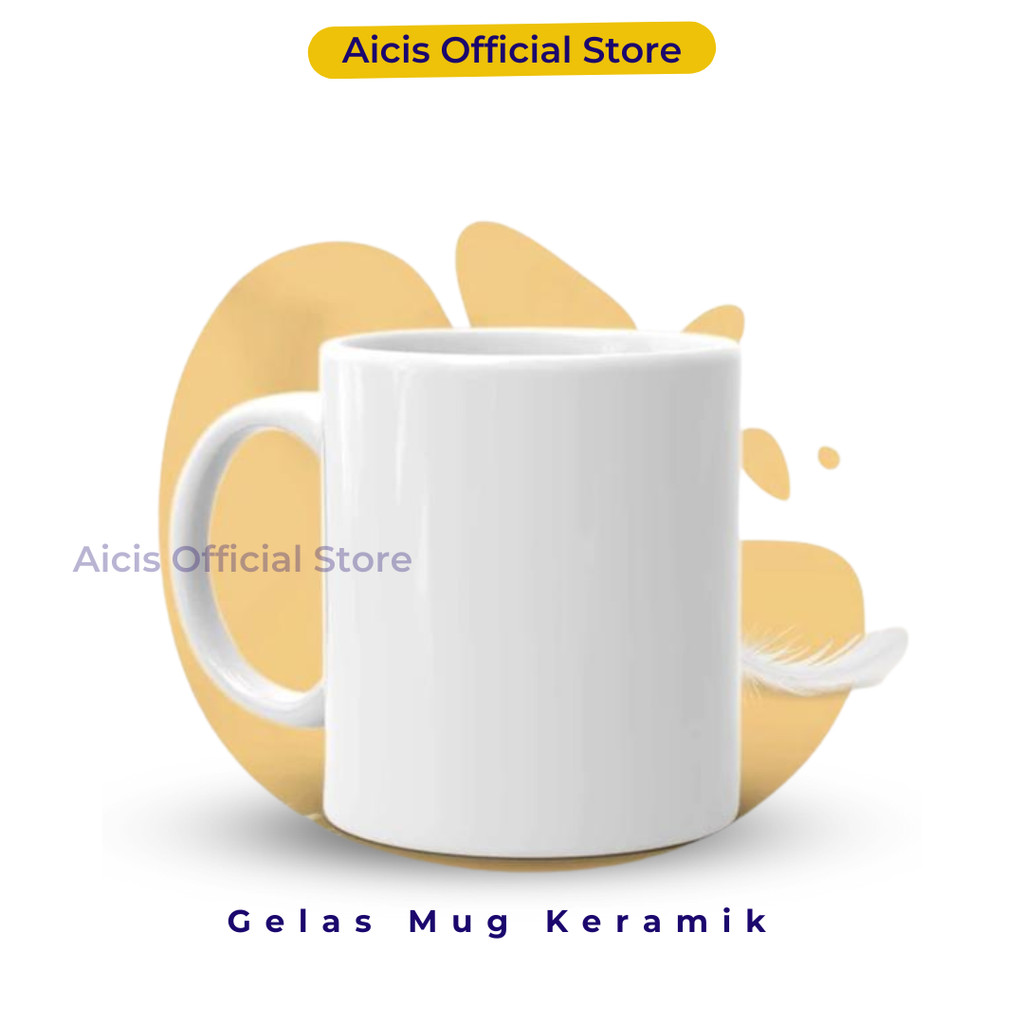 MUG POLOS COATING BAHAN KERAMIK / MUG COATING PUTIH SABLON LOKAL BUKAN MUG IMPORT