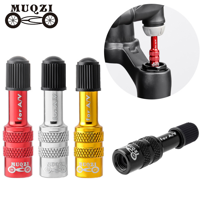 MUQZI Bike Fork Valve Adapter Schrader Air Fork Inflatable Valve Adapter MTB Road Bicycle Fork Acces