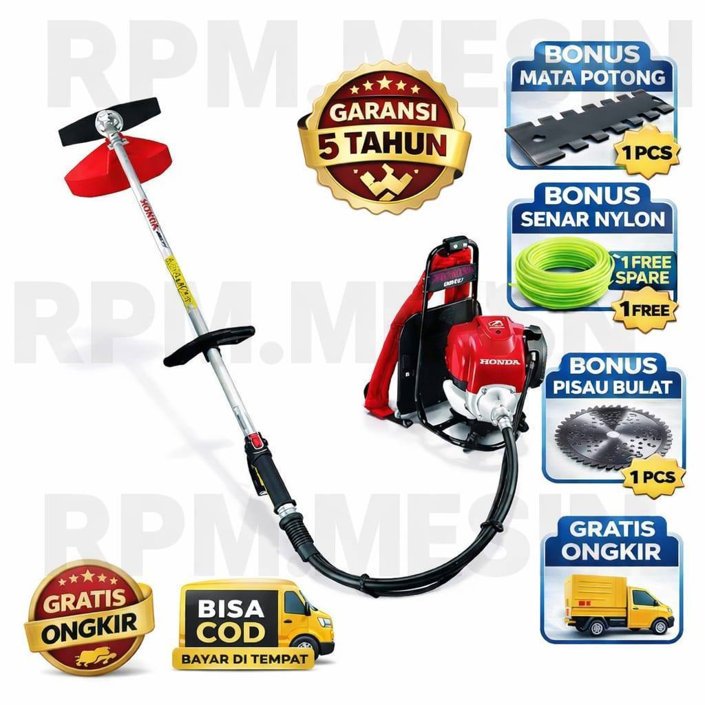 FULLSET Mesin Potong Rumput Gendong 4 Tak Brush Cutter Mesin Potong Rumput Gendong Pemotong HONDA KG