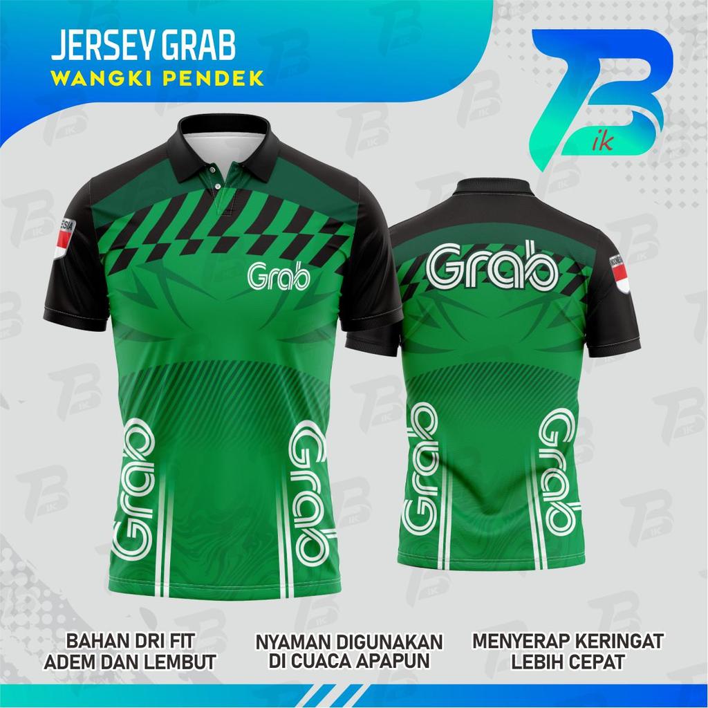 JERSEY WANGKI GRAB LENGAN PENDEK/KAOS KERAH GRAB FULLPRINT/WANGKI GRAB DRYFIT MILANO