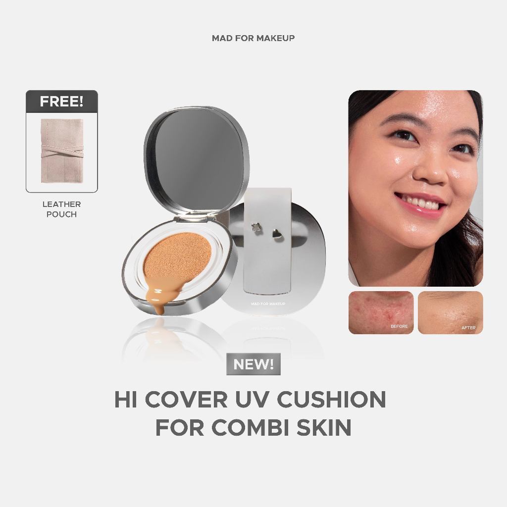 GLAM - MAD FOR MAKEUP Pearlfect Cover Skin-Fit Cushion - High Coverage - Cushion for Combination Ski