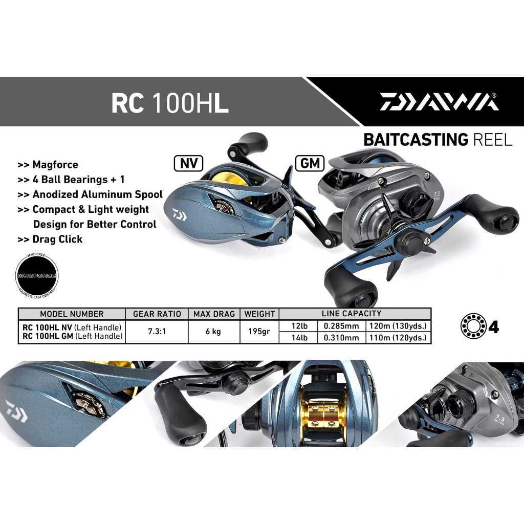 Reel BC / BAITCASTING DAIWA RC 100HL (LEFT HANDLE)