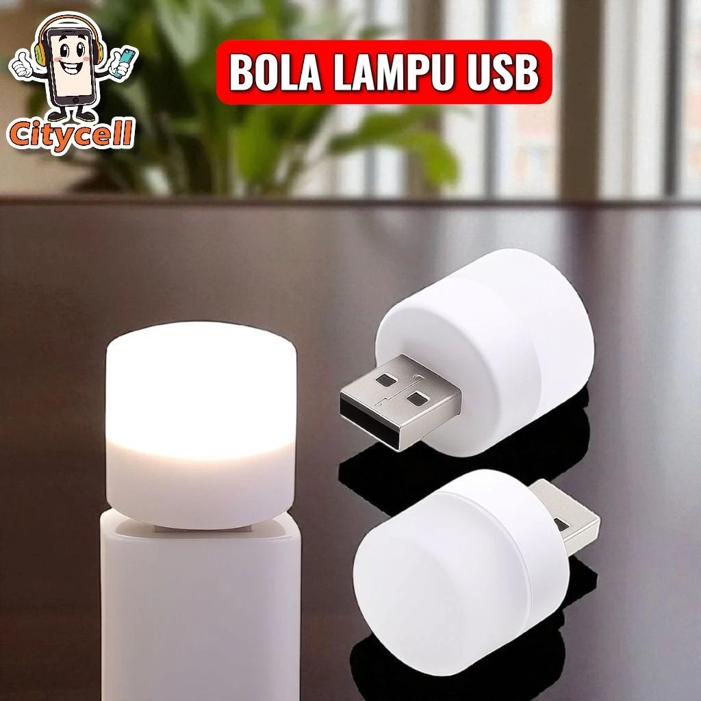 CITY - Bola Lampu Usb Bola Lampu Mini Usb LED Portable | Lampu Laptop Power Bank | Hemat Energi Tera