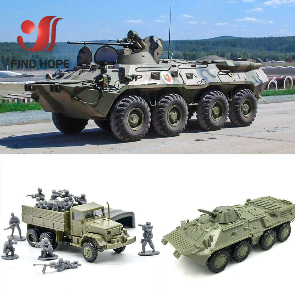 1:72 BTR-80 Armored Carrier M35 Cargo Truck M1046 KFZ.305 BLITZ Builng Block Assembling Military Veh