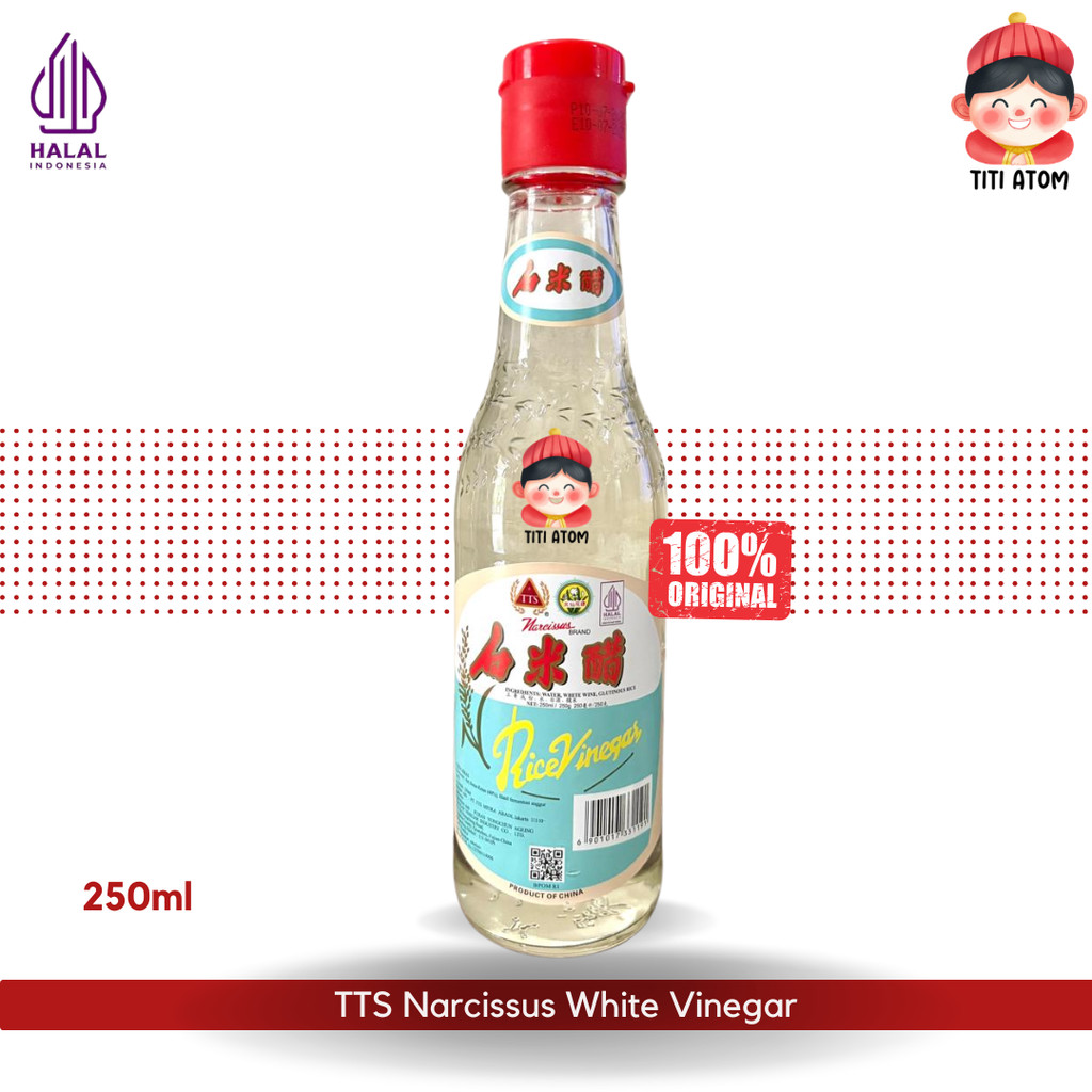 TTS Narcissus White Vinegar 250ml – Cuka Beras Putih Premium Serbaguna untuk Masakan & Acar