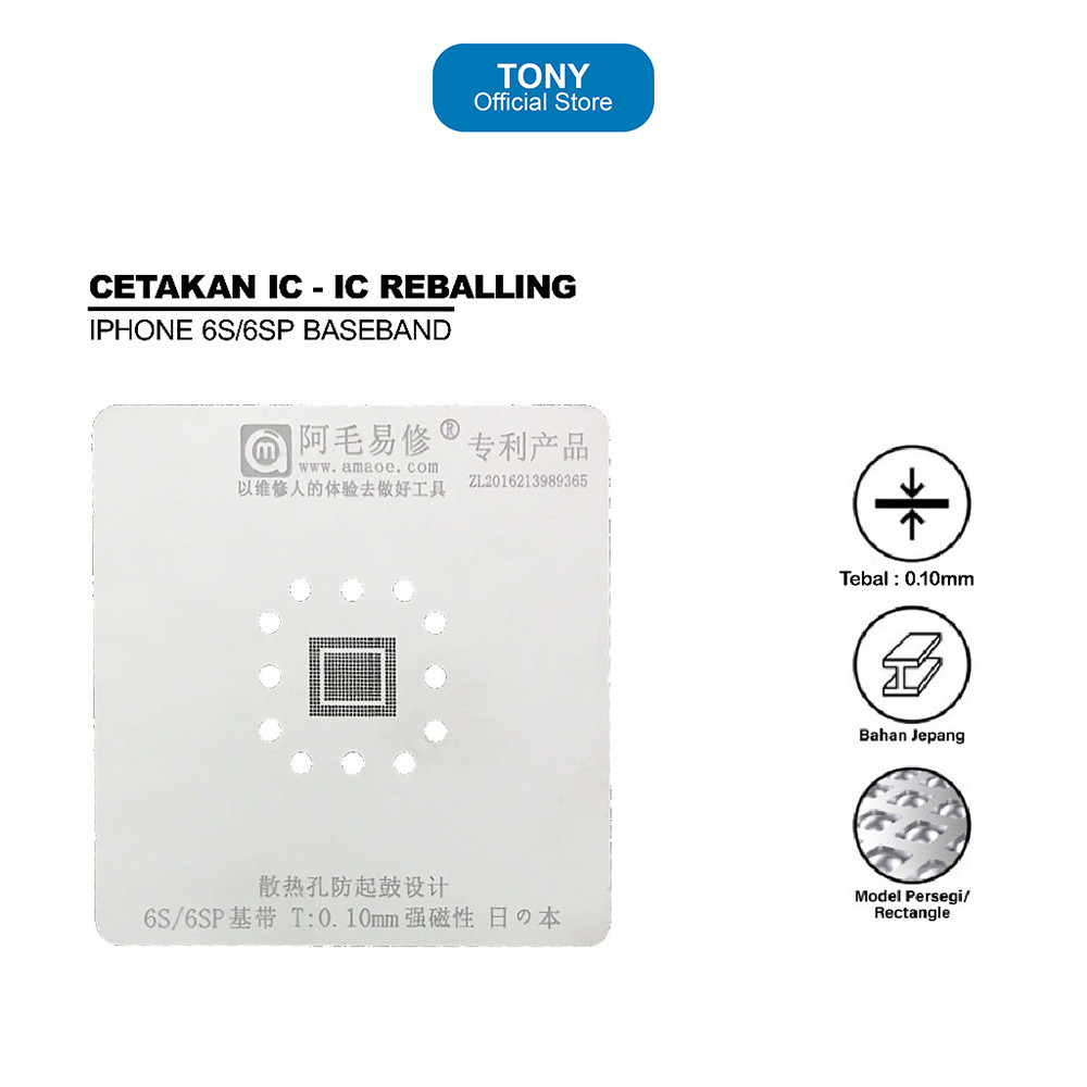 Cetakan IC AMAOE iPhone 6S - 6S Plus Baseband BGA Reballing Plate - IP6S BASEBAND