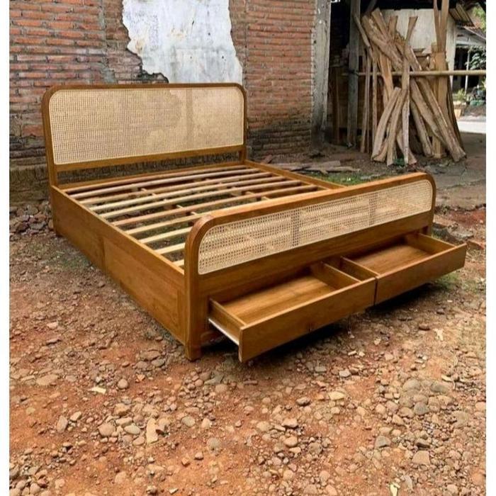divan laci kayu jati no.1 tempat tidur minimalis Furniture Dipan