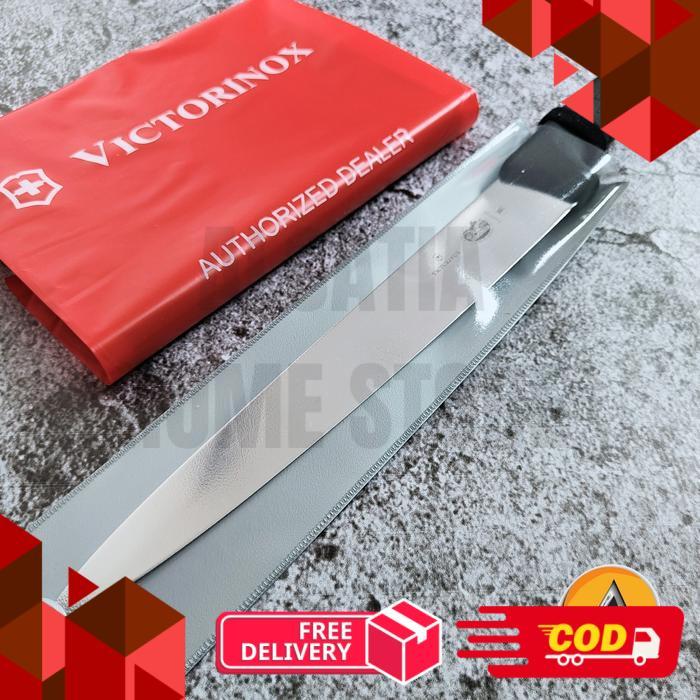 slicing knife pisau victorinox original 30 cm 5.4503.30 black fibrox - 30 cm -alca